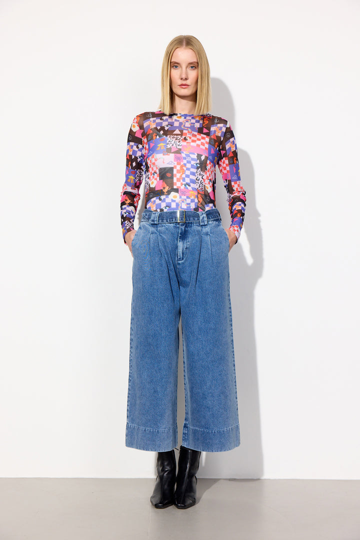 HUNKØN Nala Wide Denim Trousers Bukser Stonewash Denim