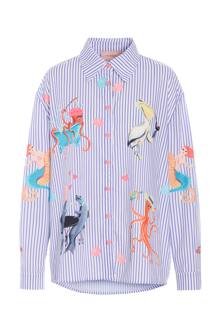 HUNKØN Nessie Shirt Skjorter Blue Ocean Art Print