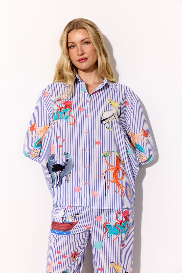 HUNKØN Nessie Shirt Skjorter Blue Ocean Art Print