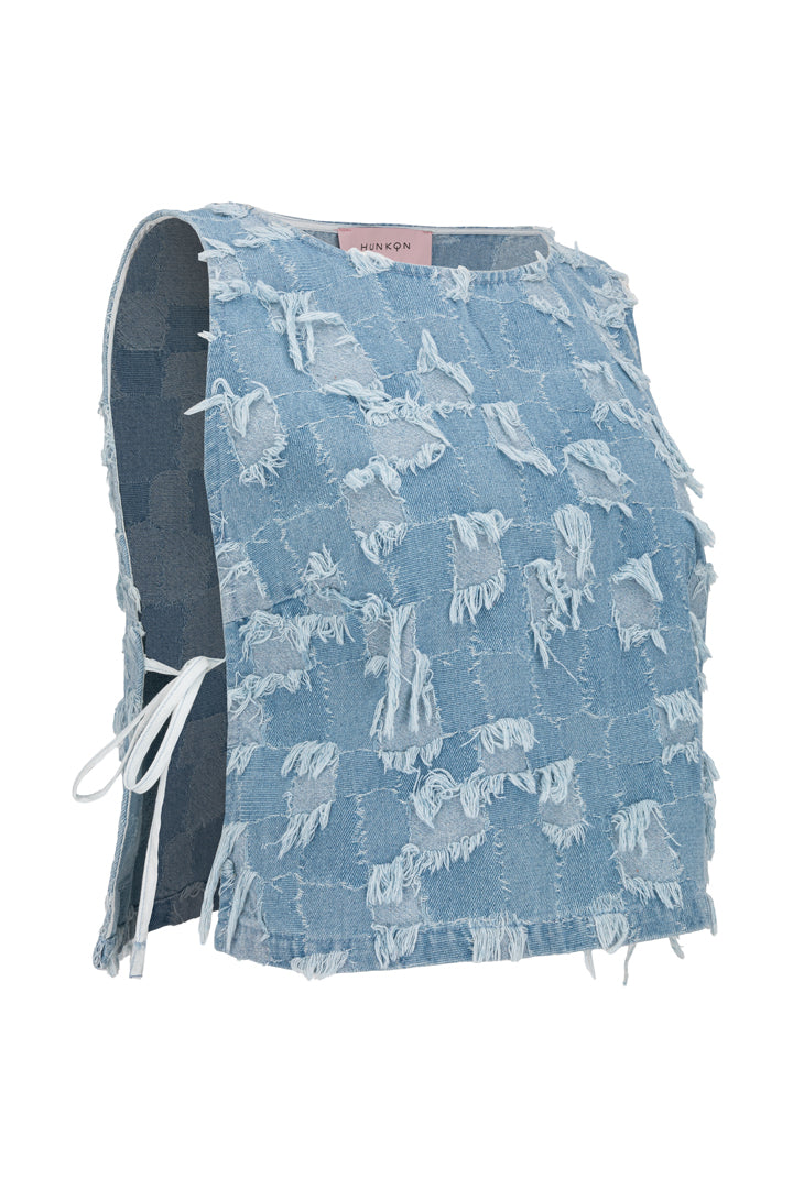 HUNKØN Nico Top Toppe Light Denim