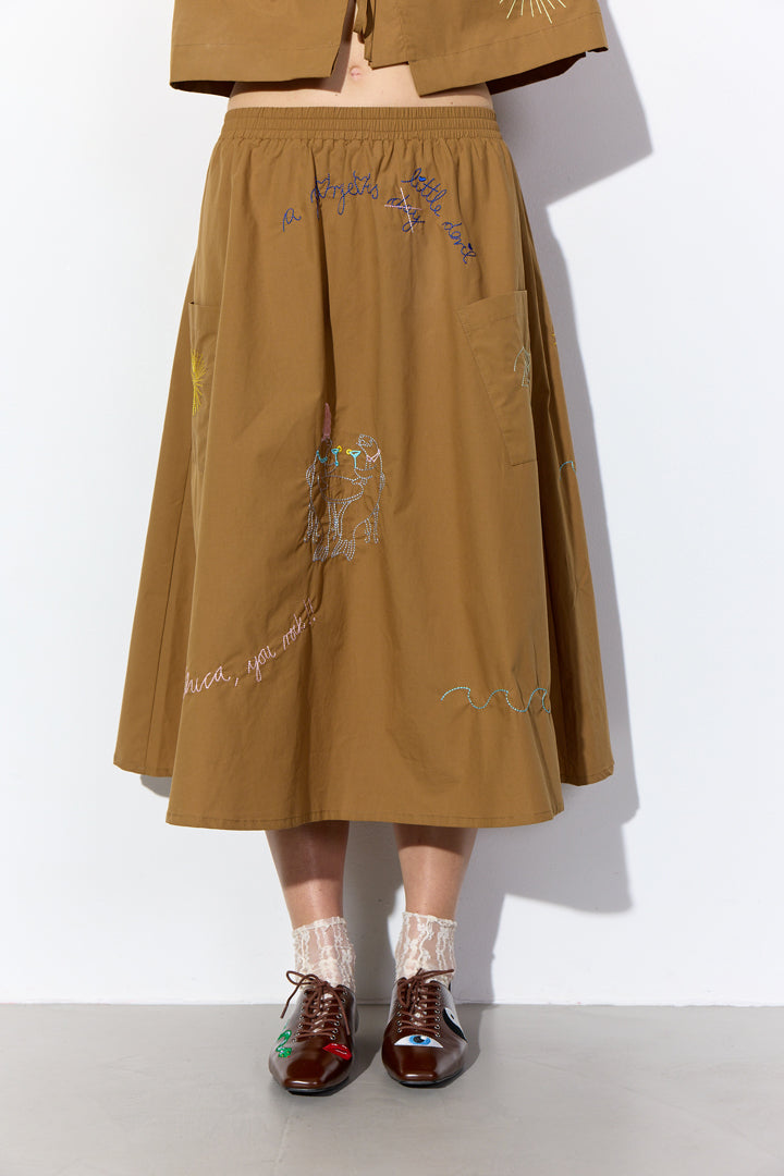 HUNKØN Nima Skirt Nederdele Caramel