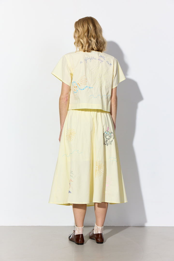 HUNKØN Nima Skirt Nederdele Cream Yellow