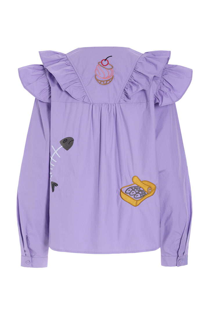HUNKØN Nola Ruffle Shirt Skjorter Lavender