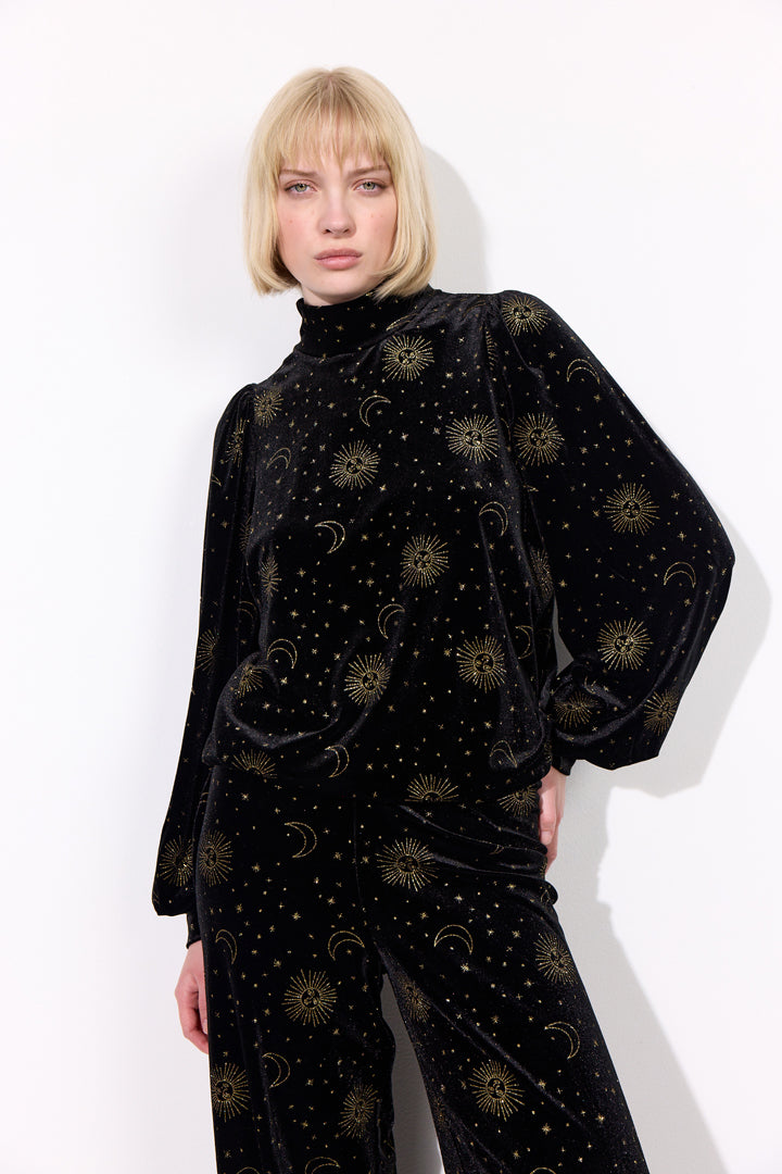 HUNKØN Olympia Blouse Bluser Black