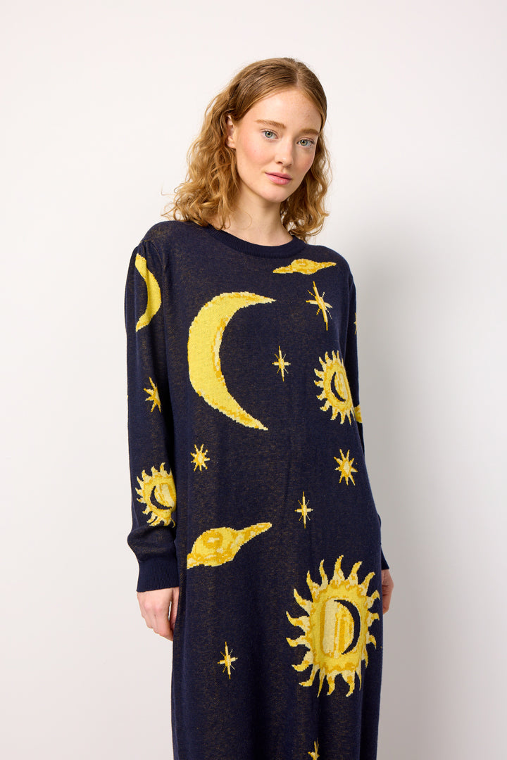 HUNKØN Orion Knit Dress Kjoler Midtnight Stars