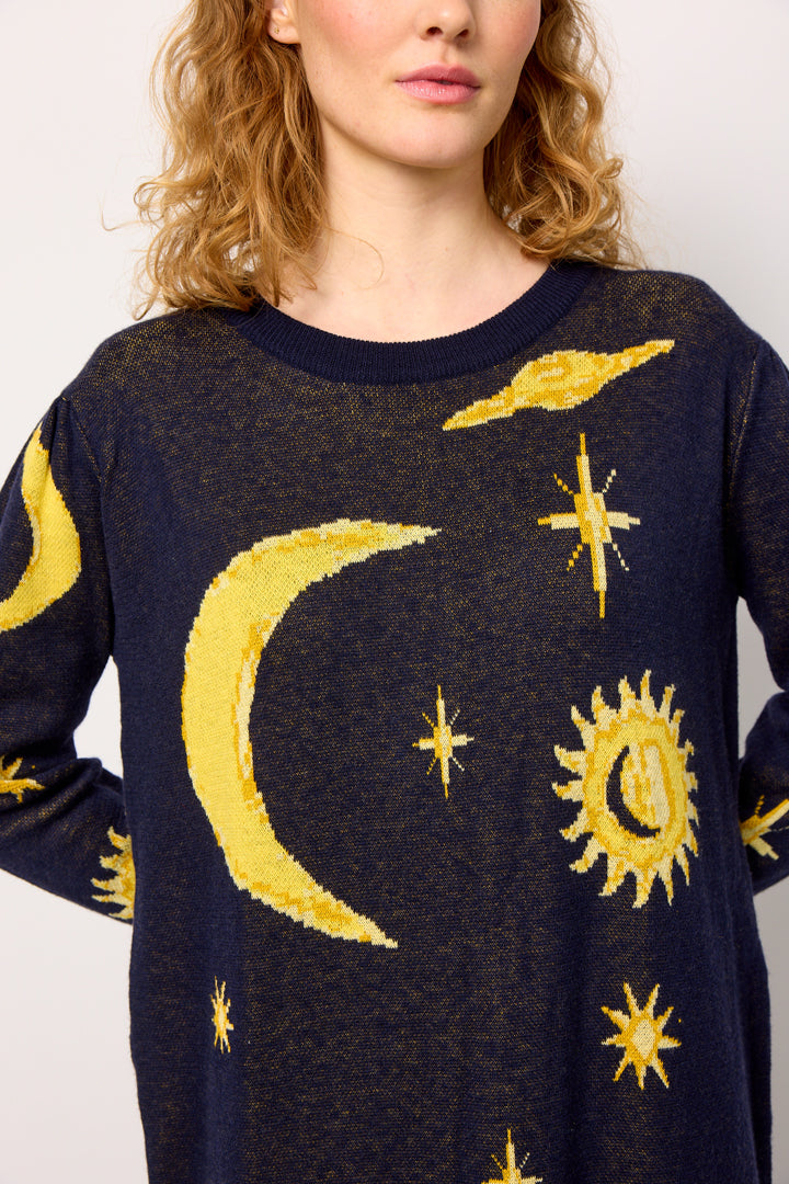 HUNKØN Orion Knit Dress Kjoler Midtnight Stars