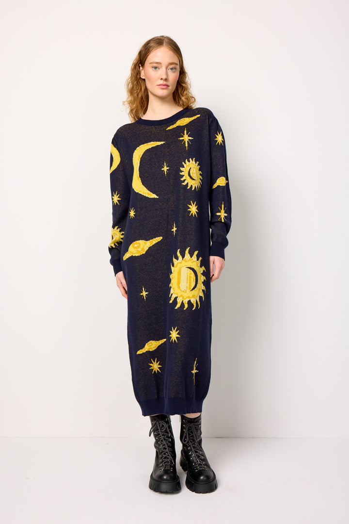 HUNKØN Orion Knit Dress Kjoler Midtnight Stars