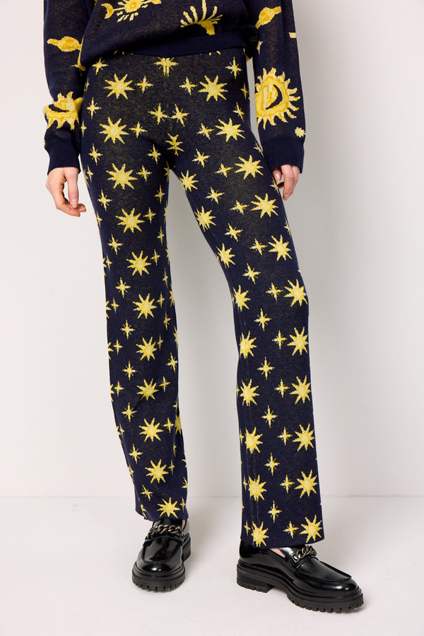 HUNKØN Orion Knit Trousers Bukser Midtnight Stars