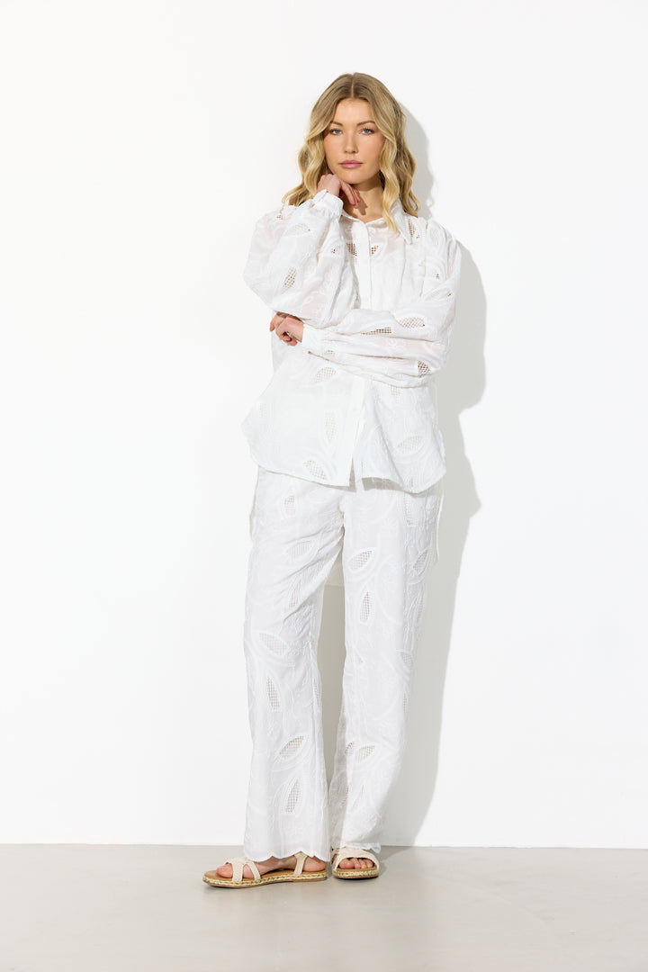 HUNKØN Orla Trousers Bukser White