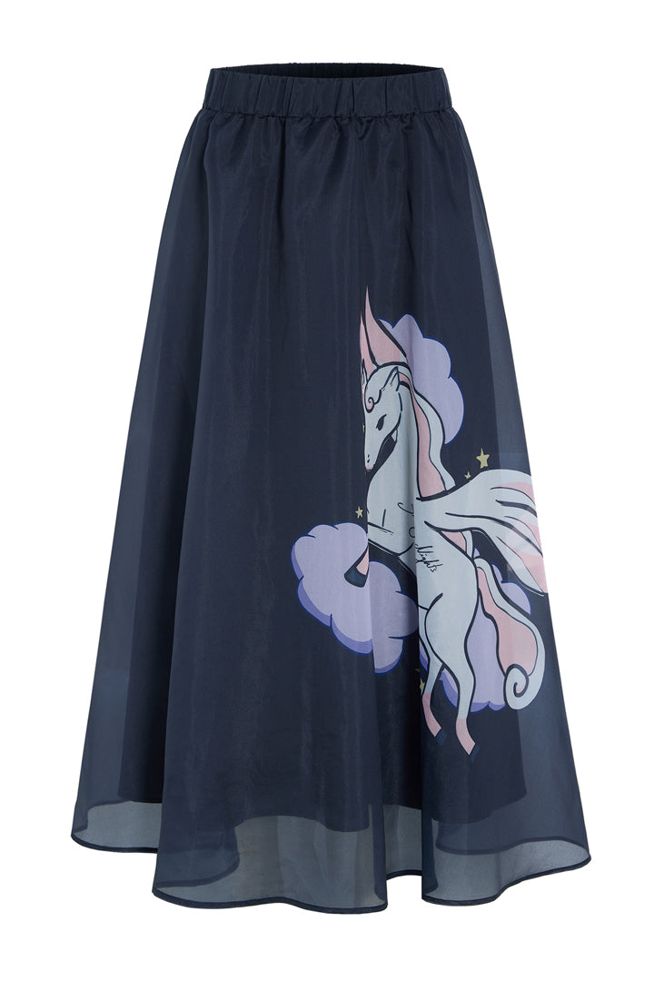HUNKØN Pallas Long Skirt Nederdele Black Pony