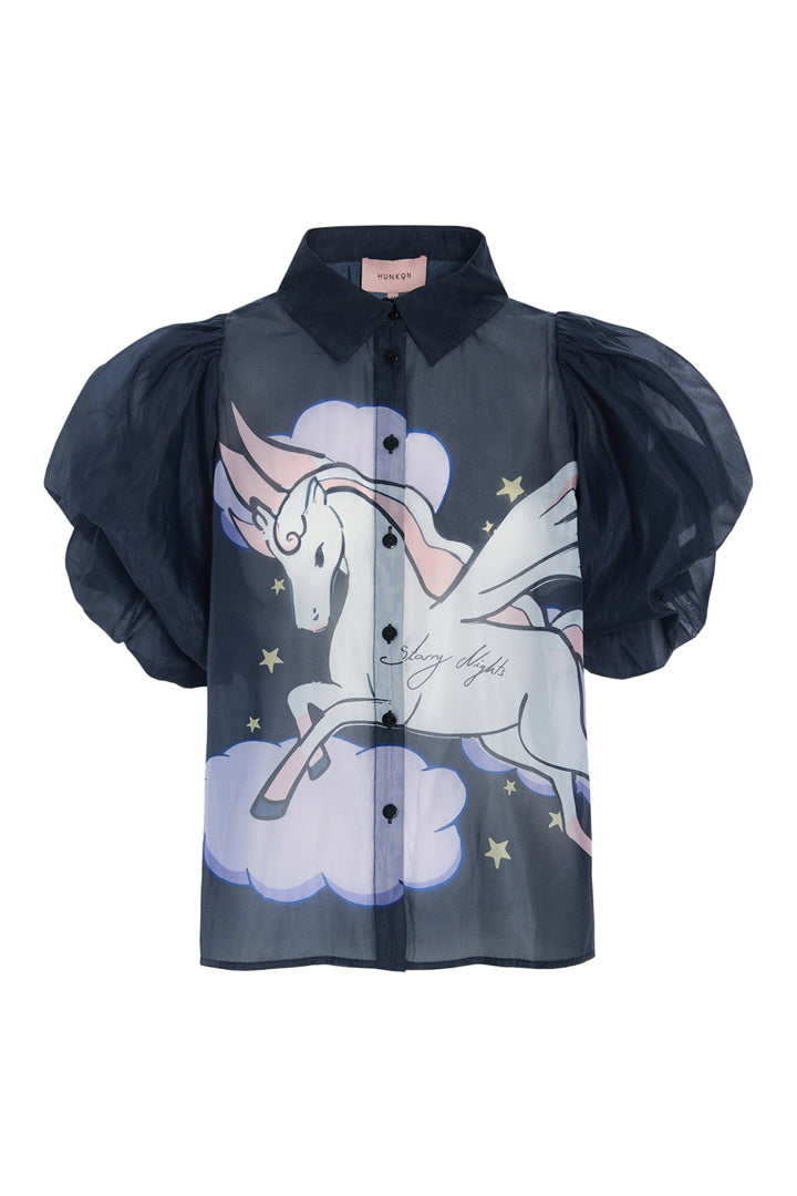 HUNKØN Pallas Shirt Skjorter Black Pony