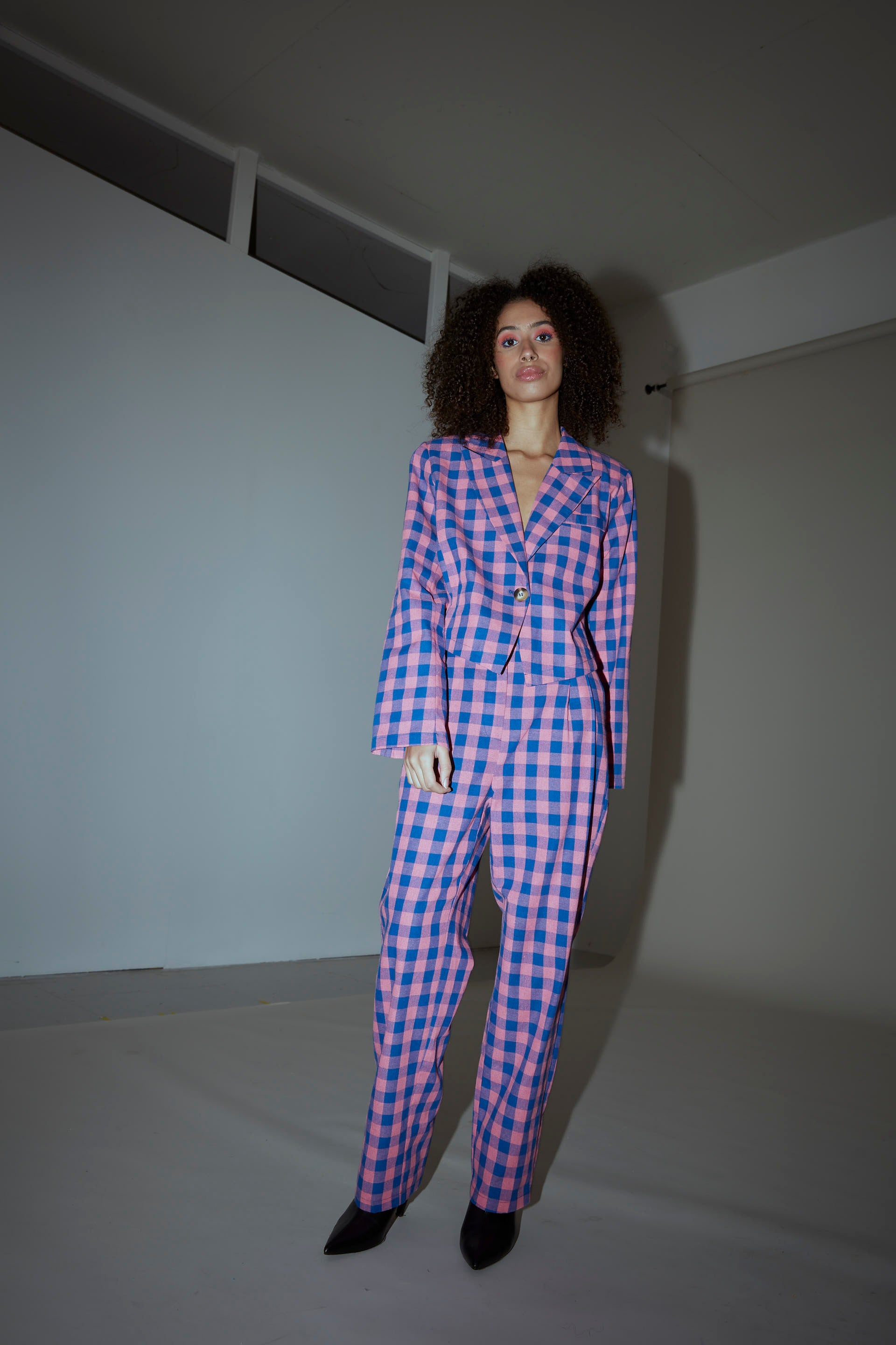 HUNKØN Pamela trousers Bukser Pink Checked