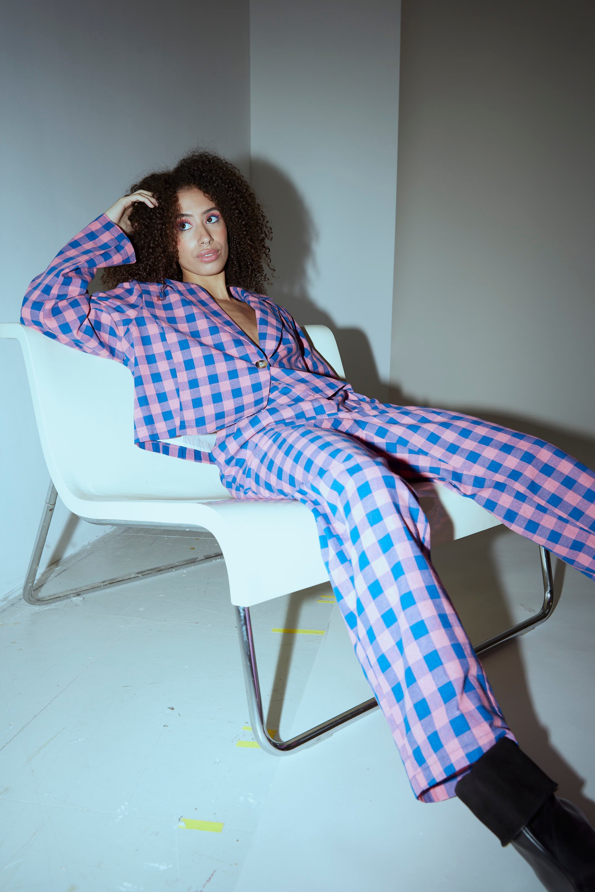 HUNKØN Pamela trousers Bukser Pink Checked