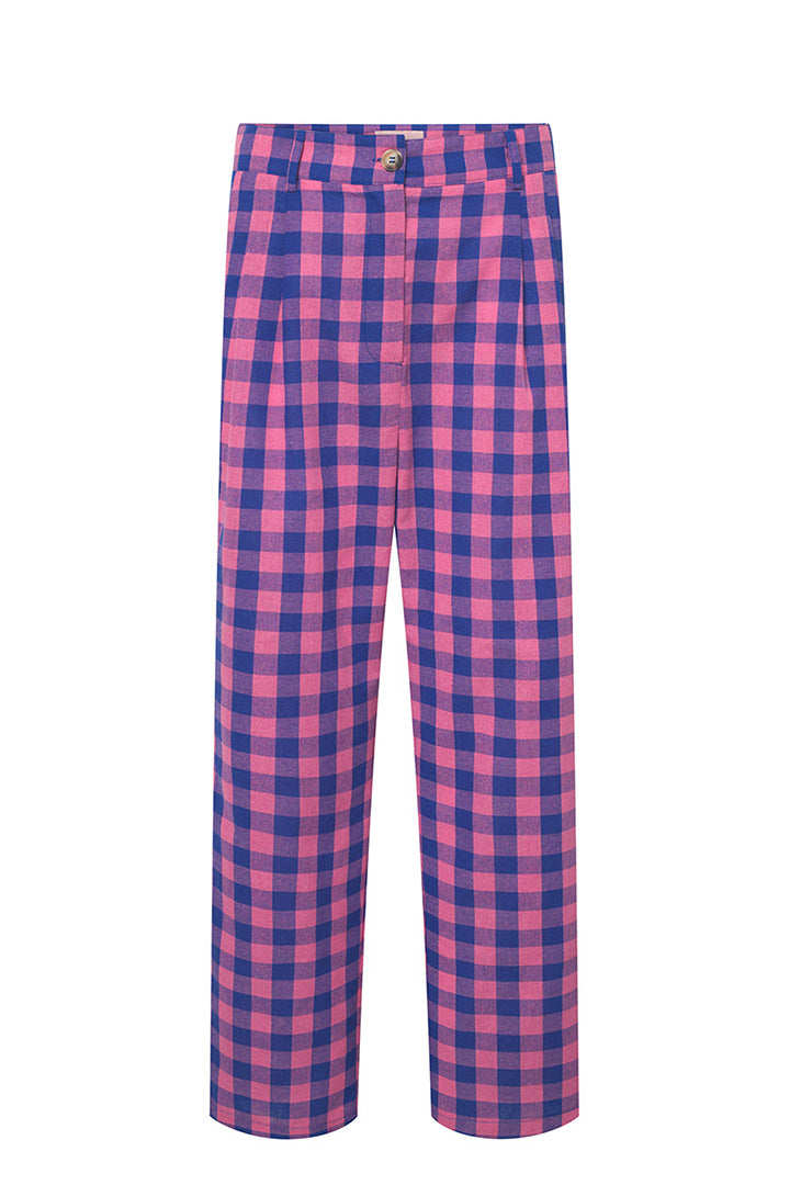 HUNKØN Pamela trousers Bukser Pink Checked