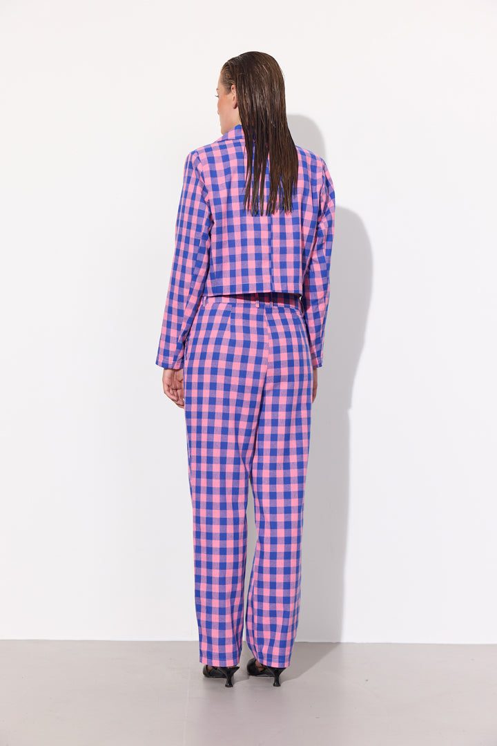 HUNKØN Pamela trousers Bukser Pink Checked