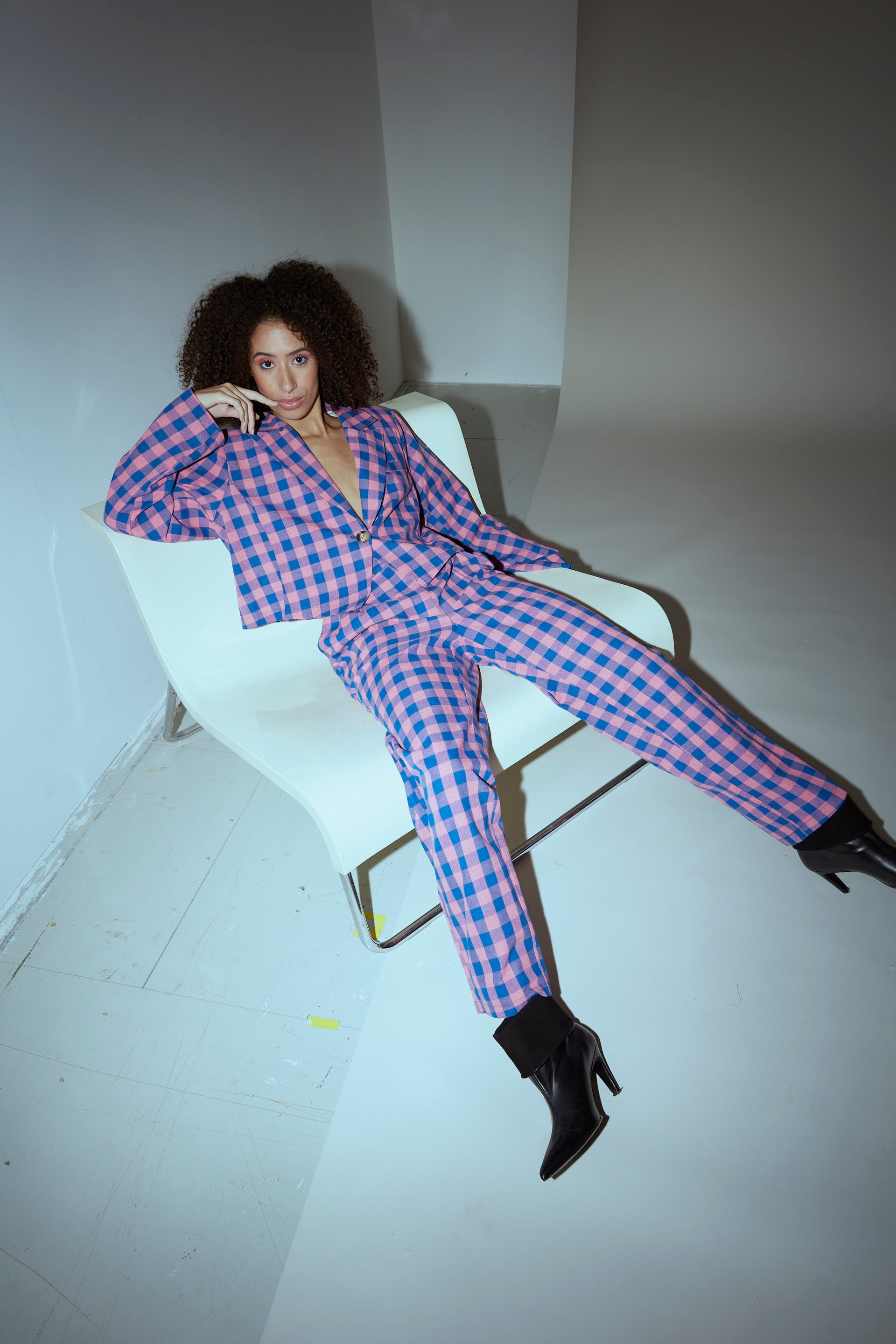 HUNKØN Pamela trousers Bukser Pink Checked