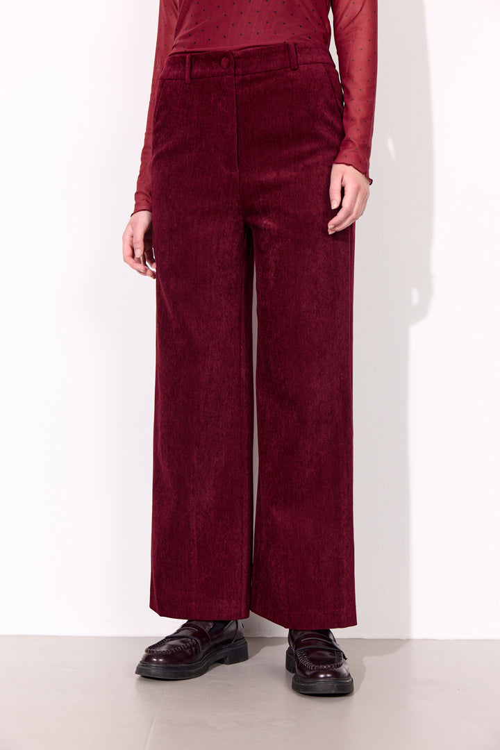 HUNKØN Petra Trousers Bukser Burgundy