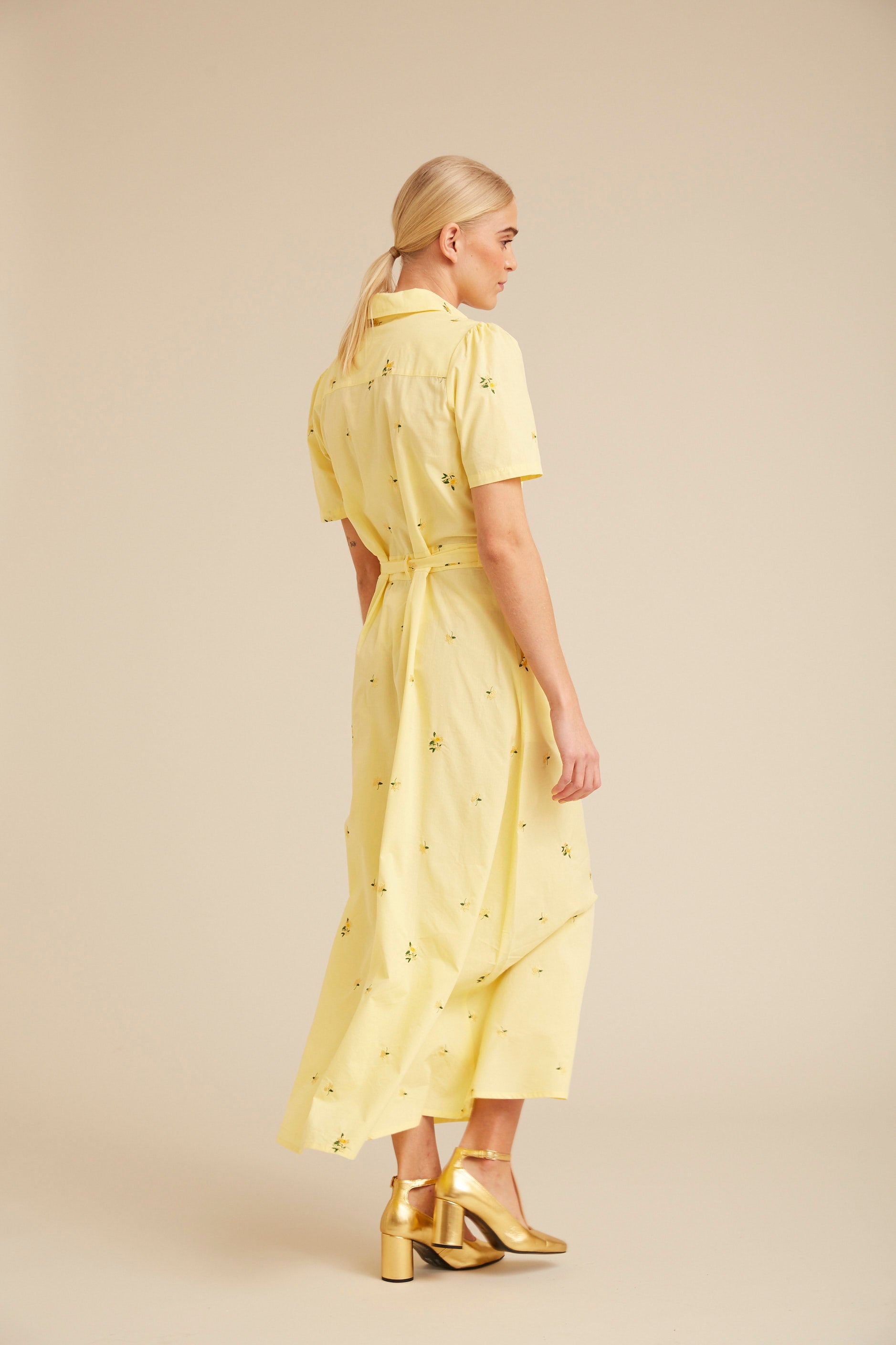 HUNKØN Presley Dress Kjoler Yellow Floral