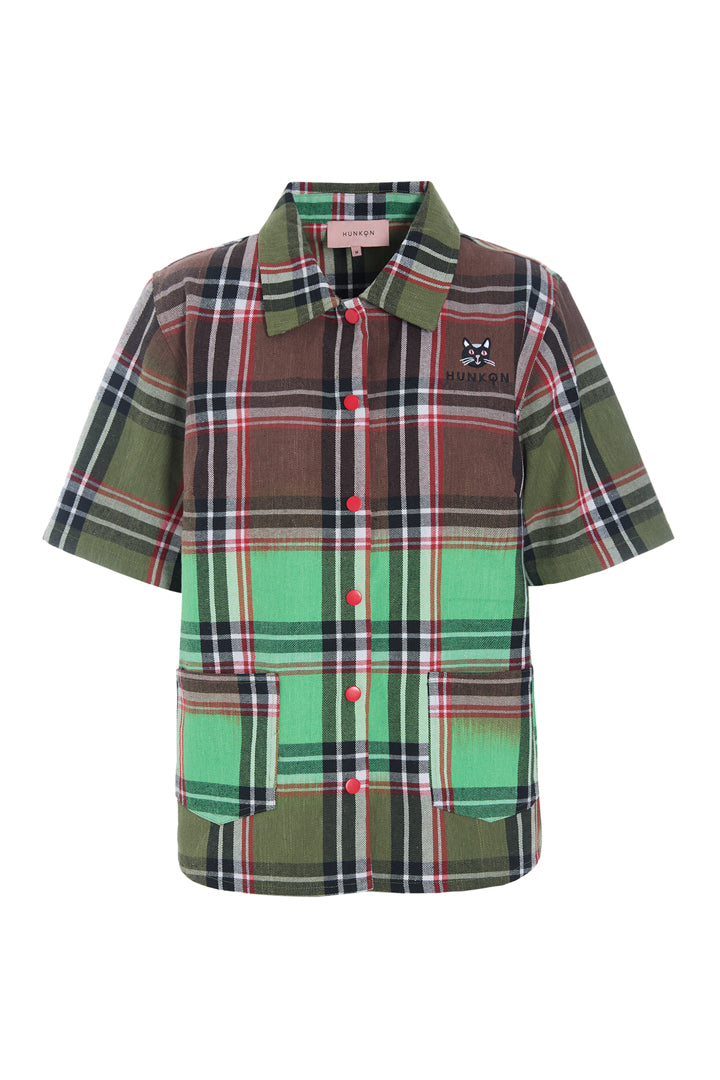 HUNKØN Ramone Shirt Skjorter Green Tartan
