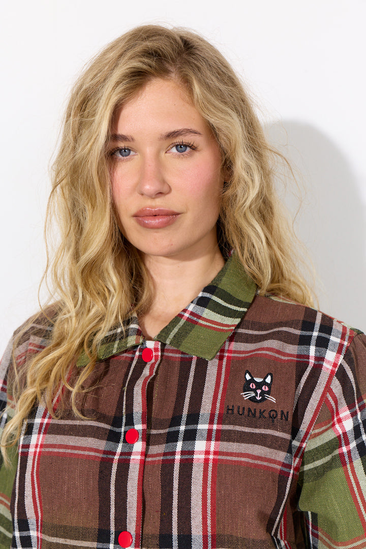 HUNKØN Ramone Shirt Skjorter Green Tartan