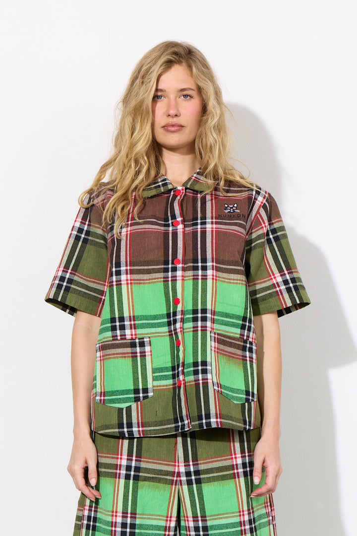HUNKØN Ramone Shirt Skjorter Green Tartan