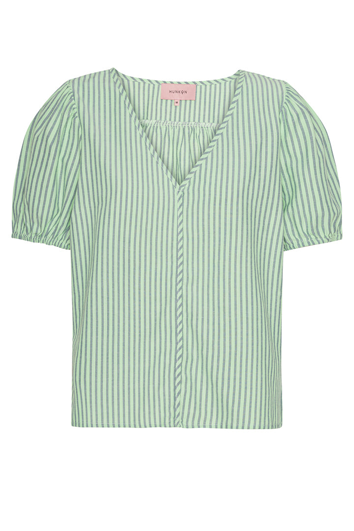 HUNKØN Randi Top Toppe Green Striped