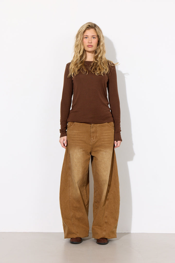 HUNKØN Rebekka Blouse Bluser Brown