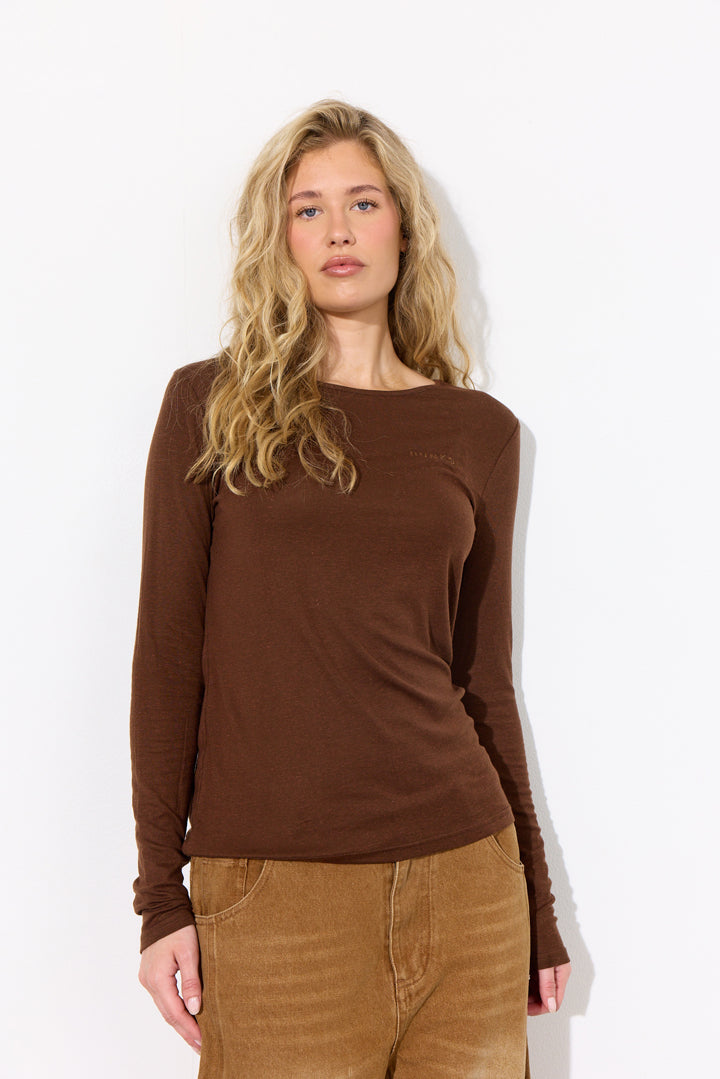 HUNKØN Rebekka Blouse Bluser Brown