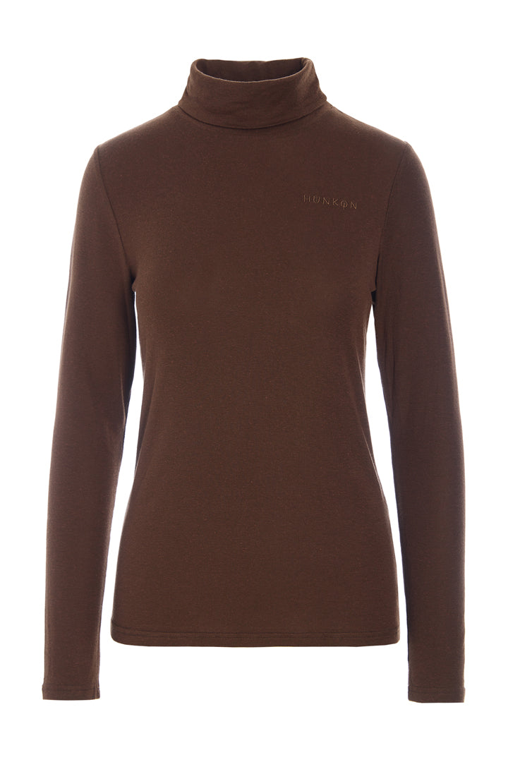 HUNKØN Rebekka Turtleneck Bluser Brown