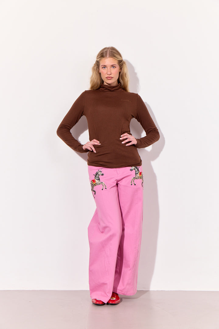 HUNKØN Rebekka Turtleneck Bluser Brown