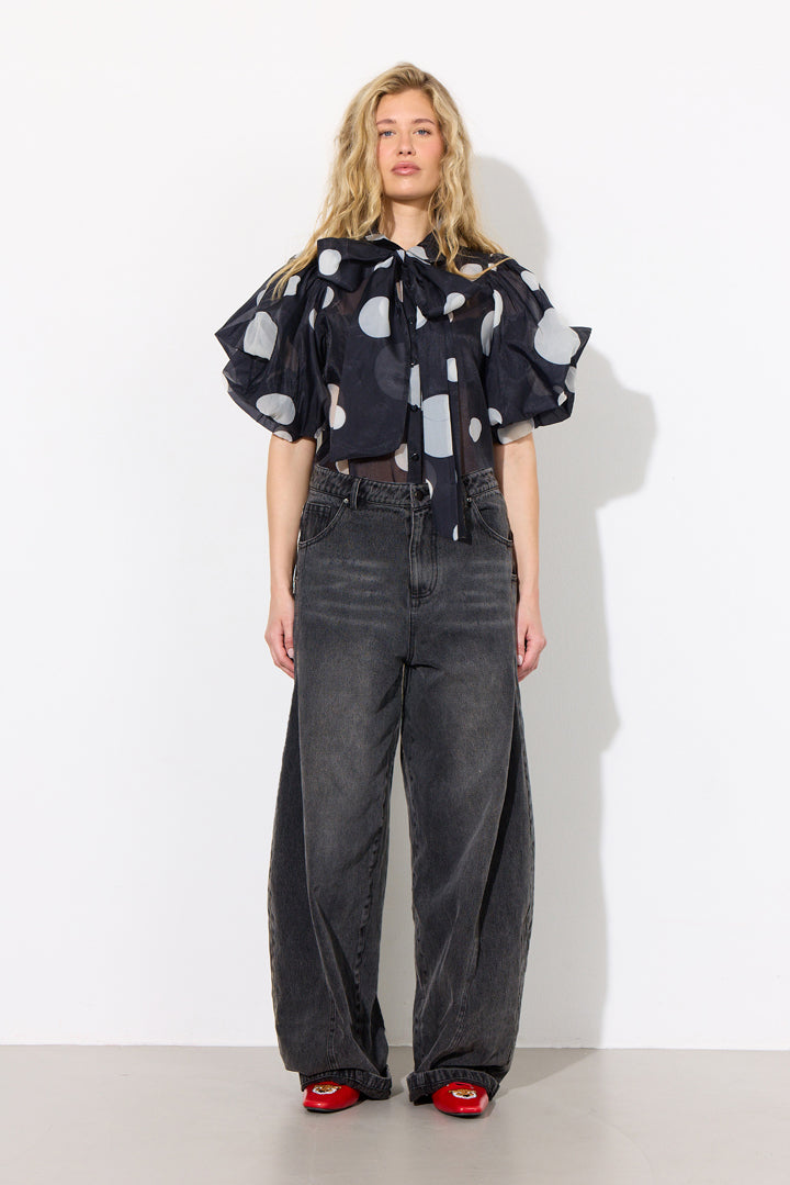 HUNKØN Renata Barrel Jeans Bukser Black