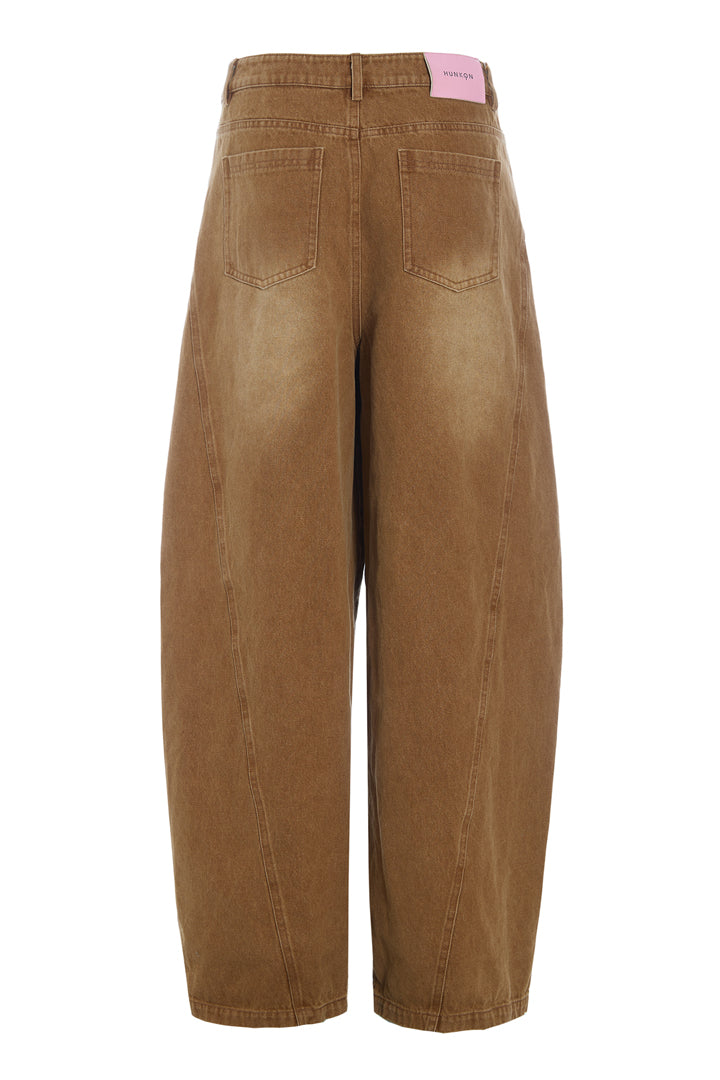 HUNKØN Renata Barrel Jeans Bukser Brown