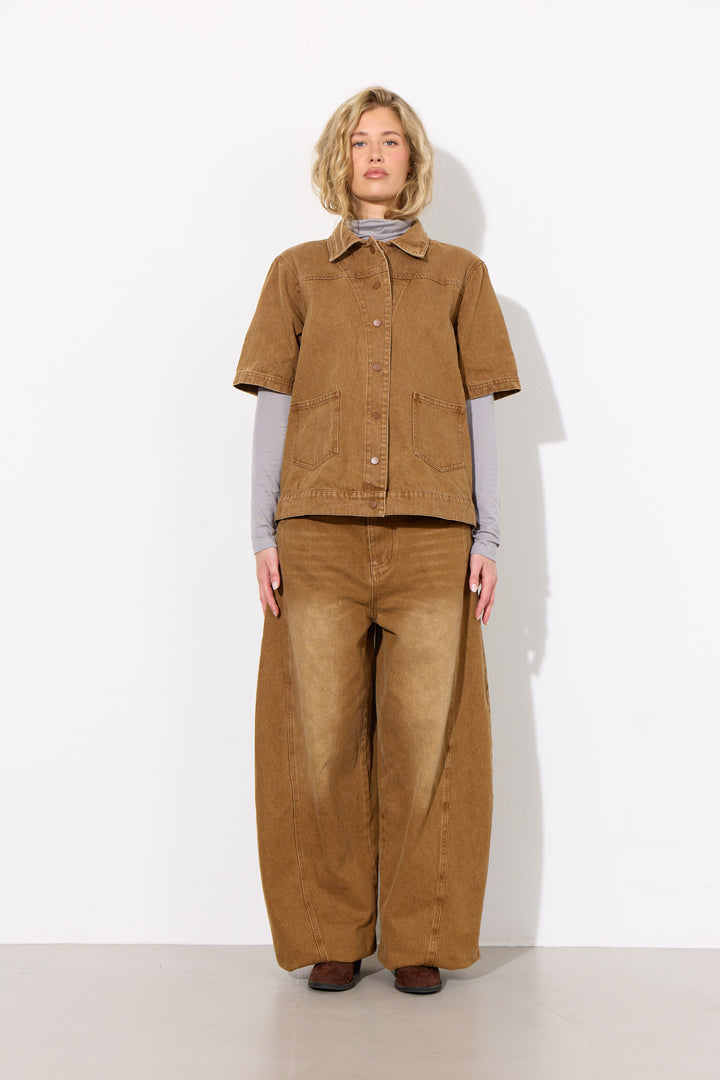 HUNKØN Renata Barrel Jeans Bukser Brown