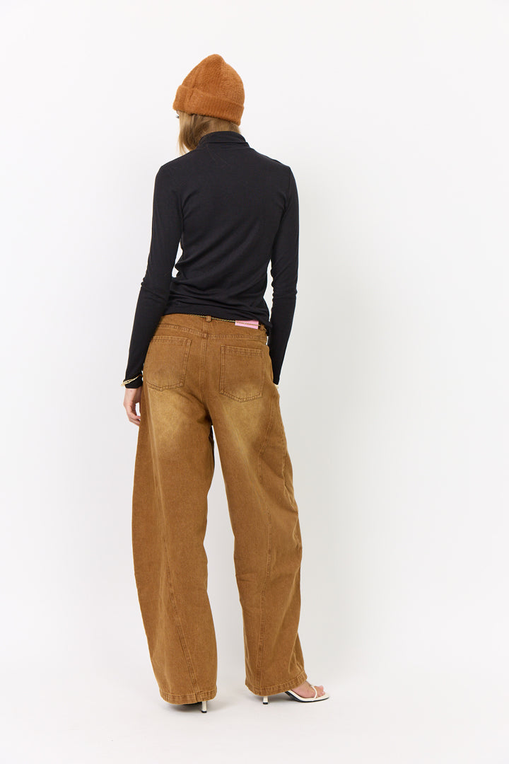 HUNKØN Renata Barrel Jeans Bukser Brown