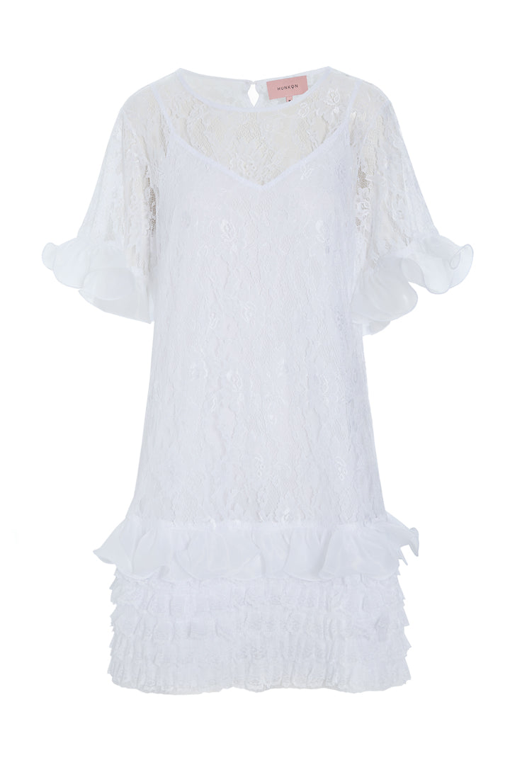 HUNKØN Rosanne Dress Kjoler White
