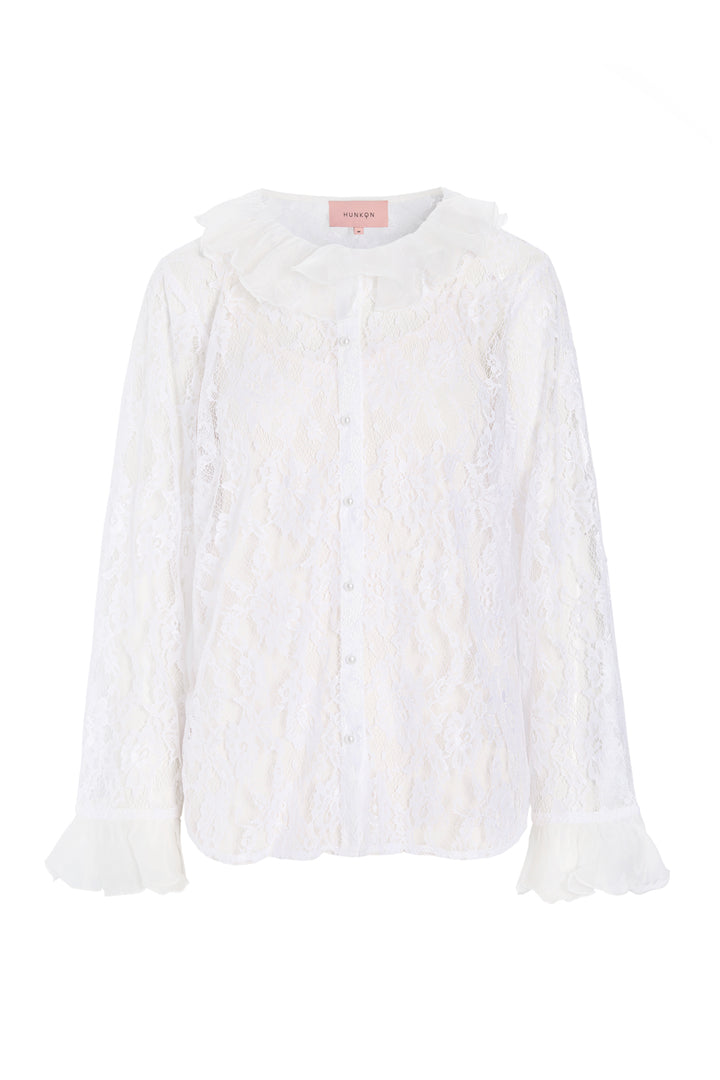 HUNKØN Rosanne Shirt Skjorter White