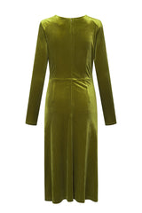 HUNKØN Saga velour dress Kjoler Dusty Green