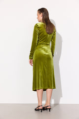 HUNKØN Saga velour dress Kjoler Dusty Green