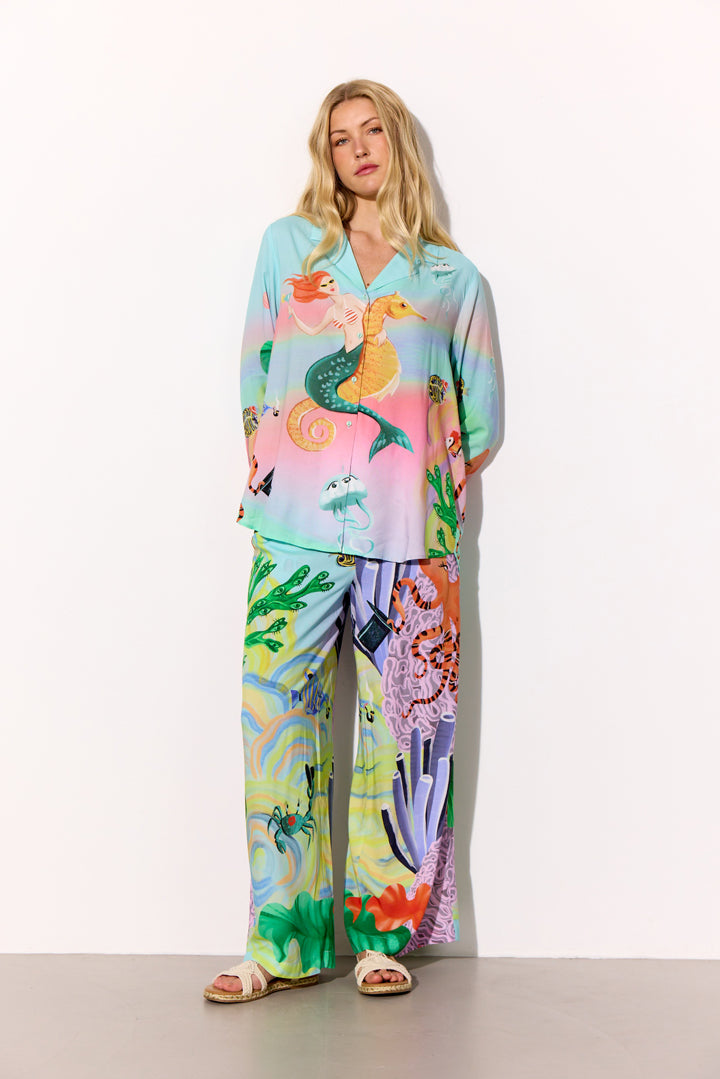 HUNKØN Sandy Shirt Skjorter Ocean Life Art Print