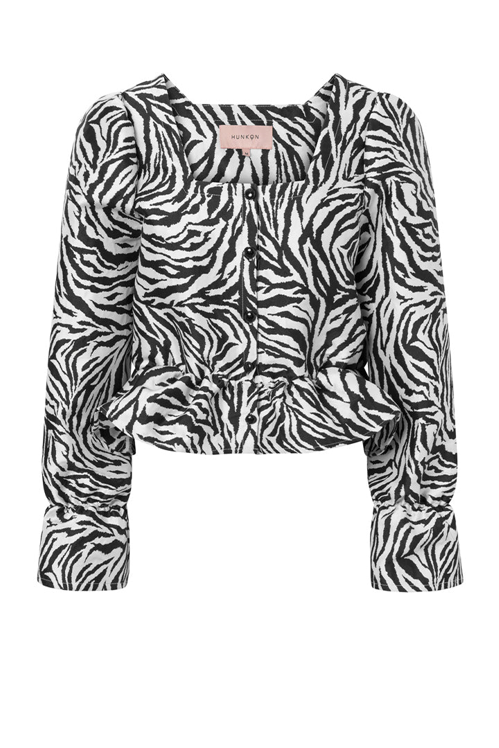 HUNKØN Sanna Blouse Bluser Zebra Striped