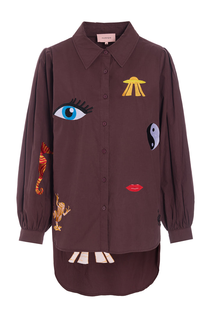 HUNKØN Sasha Shirt Skjorter Brown
