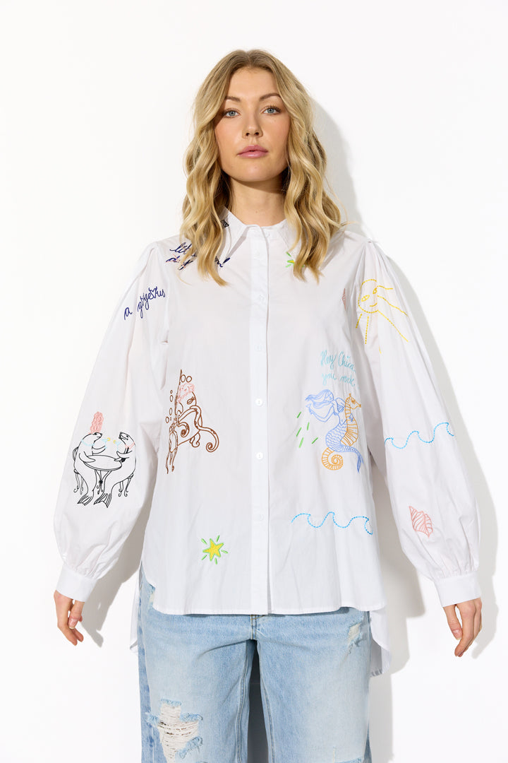 HUNKØN Sasha Shirt Skjorter White