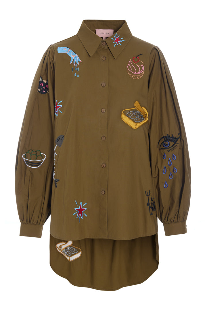 HUNKØN Sasha Shirt Skjorter Olive