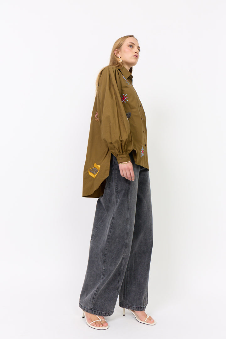 HUNKØN Sasha Shirt Skjorter Olive