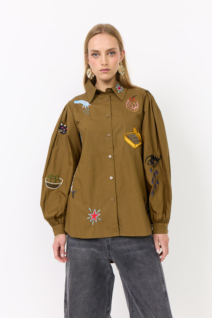 HUNKØN Sasha Shirt Skjorter Olive