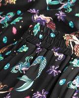 HUNKØN Selena Trousers Bukser Black Mermaid Art Print