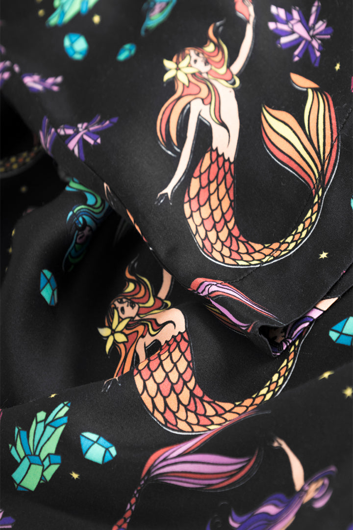 HUNKØN Selena Trousers Bukser Black Mermaid Art Print