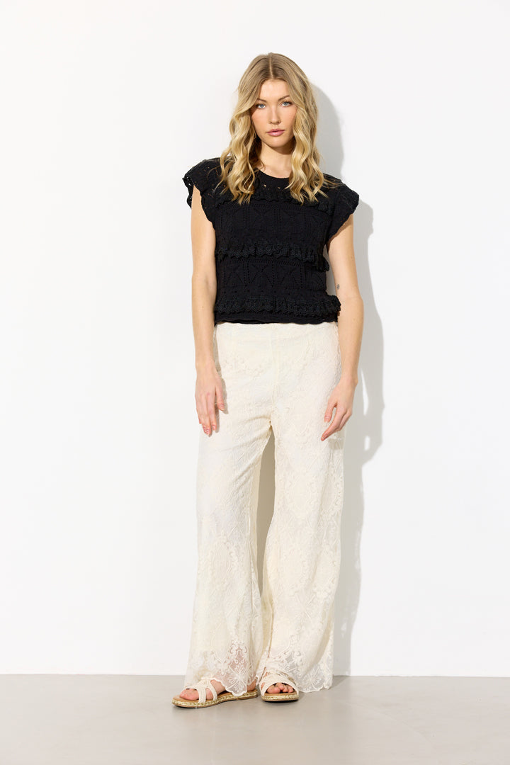 HUNKØN Sienna Knit Top Toppe Black