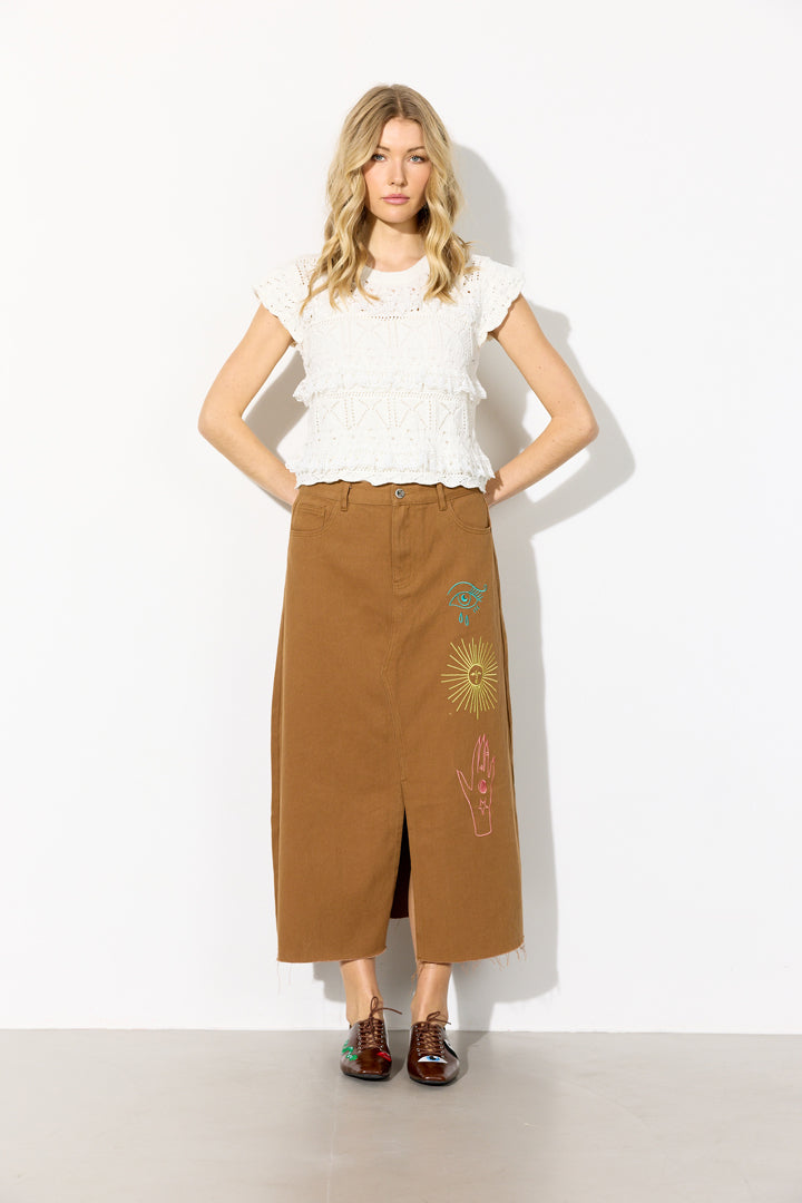 HUNKØN Sienna Knit Top Toppe Vanilla