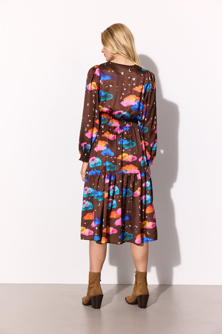 HUNKØN Sonja Dress Kjoler Cocoa Sky Art Print